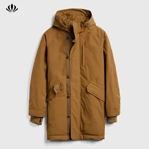 高性能 100% 回收 Polyfill 防水防寒保暖冬季绗缝长款超大衣夹克带口袋