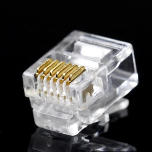 ขั้วต่อ <span class=keywords><strong>RJ11</strong></span> RJ12 6P6C หัวปลั๊กเสียบแบบแยกส่วนเครือข่ายจีบทอง <span class=keywords><strong>RJ</strong></span> <span class=keywords><strong>12</strong></span>ขั้วต่อโทรศัพท์ปลั๊กคริสตัลใส - Product Image 2
