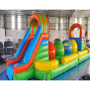 Structure gonflable commerciale pour enfants avec <span class=keywords><strong>piscine</strong></span>, parcours d'obstacles gonflable avec toboggan, <span class=keywords><strong>jeux</strong></span> aquatiques et à sec - Product Image 2