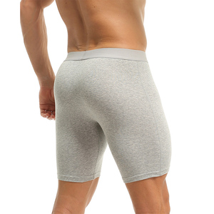Nuovo Design personalizzato basso Moq da uomo mutandine sportive da uomo a gamba lunga Boxer cotone biancheria intima di alta qualità Open Front lungo Boxer da uomo - Product Image 3
