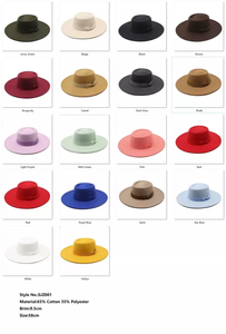 Vente chaude Nouvelle tendance Haute qualité 9,5 cm Grand chapeau Fedora à large bord plat <span class=keywords><strong>2023</strong></span> Vente en gros Chapeaux Fedora pour femmes avec nœud en ruban assorti - Product Image 3