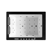 Bain à remous de massage de piscine spa rectangulaire marron et blanc moderne et minimaliste, malgré une double baignoire 1.8m appartement hôtel