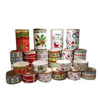 Toples Kue Natal Keramik, Kedap Udara, Toples Penyimpanan Gula Teh, Kaleng Kopi Keramik dengan Tutup Kayu Bambu