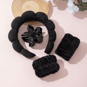 Ensemble de bandeaux en peluche doux en forme de nuage, mignons, pour le lavage du visage, le spa, le maquillage, accessoires de soin faits à la main, cadeau pour femmes - Product Image 3