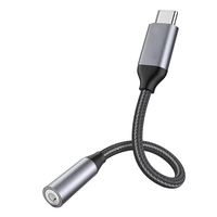 Câble audio Type-C vers prise jack 3,5 mm plaqué or, câble pour casque avec tressage en nylon, adaptateur audio compatible avec iPhone et iPad