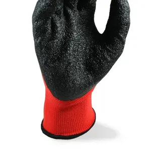 CY 13 Polyester Thin Latex Wear-resistant Soft Comfortable Non-slip Protection Work Wrinkle Gloves Factory