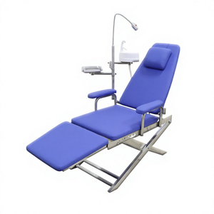 Silla de dentista plegable portátil, Unidad Dental plegable mejor usada con compresor de aire de unidad de turbina - Product Image 1