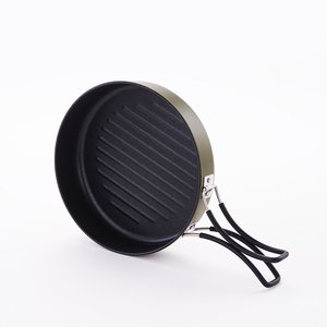 Wholesale Custom Foldable Handle Stainless Steel <b>Camping</b> Cookware Set Pots and Pans - Product Image 6