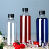 Bouteilles en PET de qualité alimentaire 200-500 ml pour thé aux bulles, jus, lait, emballage transparent scellé avec bouchon à vis