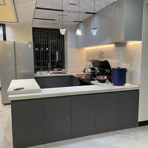 High <b>Gloss</b> Solid Wood Kitchen Design Cabinets Set <b>Furniture</b> Custom Rta Modern Pvc Glossy <b>White</b> Modular Kitchen Cabinet - Product Image 4