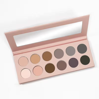 Palette de fards à paupières minéraux scintillants 12 couleurs à marque privée, logo personnalisé, résistante à l'eau, haute pigmentation, poudre mate, lisse et soyeuse, longue tenue