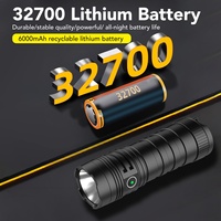 Lampe torche LED rechargeable 6000 mAh, grande torche 1500 lumens, étanche IP68, corps en alliage d'aluminium, portée du faisceau 400-500 m