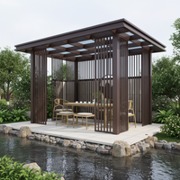 Nouvelle tonnelle carrée intelligente en aluminium de style chinois pour extérieur 3x3, anti-corrosion, auvent de jardin personnalisé