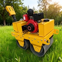Compacteur de sol pour travaux de construction, rouleau à double tambour pour asphalte et béton
