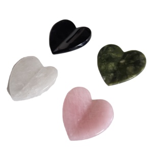 Popular Selling Wholesale 3D Heart-shaped Board Rose Quartz Green Aventurine Heart Facial Beauty Board Face Gua Sha - Product Image 1