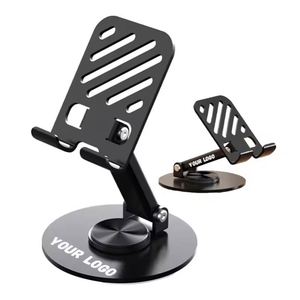 Support de téléphone portable universel en métal pliable et rotatif à 360° antidérapant pour bureau - Product Image 1