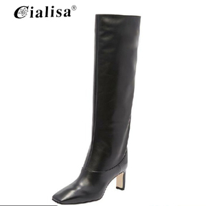 Delle signore del commercio all'ingrosso <span class=keywords><strong>di</strong></span> <span class=keywords><strong>marca</strong></span> <span class=keywords><strong>stivali</strong></span> alti al ginocchio tacco strano <span class=keywords><strong>di</strong></span> alta qualità scarpe <span class=keywords><strong>di</strong></span> cuoio del progettista della <span class=keywords><strong>donna</strong></span> <span class=keywords><strong>stivali</strong></span> - Product Image 2