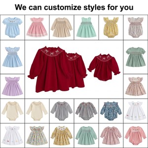 Abito di Lusso per Bambine in Cotone 100% con Maniche Lunghe e Motivi Floreali, Vestito Primaverile al Ginocchio per Bambine, Outfit Boutique TOP 1 - Product Image 3