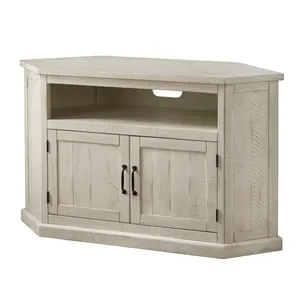 Rustic Style MDF White 55 Inch Corner TV Stand