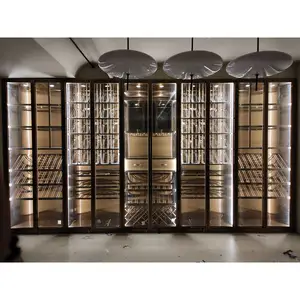 Sunnysky Nordic Furniture Modern Showcase Glass Living Room Wine Storage Cabinet Accent Cabinet Wine Cabinet