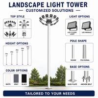 Farol Decorativo Moderno con LED para Jardín Exterior, Poste de Lámpara Galvanizado en Caliente Q235B Q355B, Altura Personalizada, para Paisajismo y Comunidades