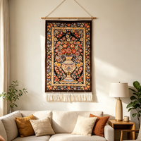 Karpet Mewah Grosir Pabrik, Tenun Mesin, Bahan Modal Lembut, Motif Vas Bunga Persia, Dekorasi Rumah 50*80cm