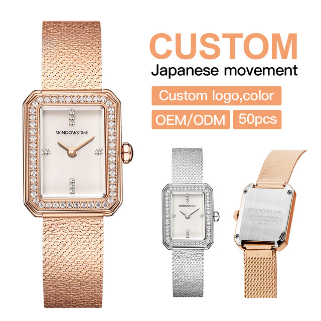 Watch Factory New Fashion 22.5mm Stainless Steel Square Dial Simple Pointer Design Custom Logo Ladies Luxury Quartz Watch