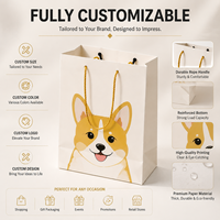 Sac cadeau en papier imprimé Corgi mignon, motif chien de dessin animé pour magasin d'animaux, cadeau pour enfants, emballage de fête d'anniversaire, vente en gros