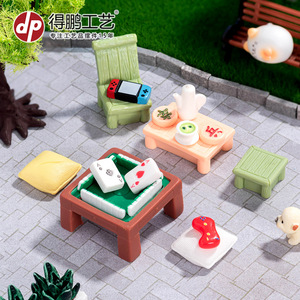 Dp Miniature Cat Tea Set Resin Dollhouse Furniture Toys Decorative Accessories For Desktop Display - Product Image 2