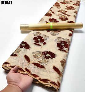 Роскошные бархатные кружева для свадьбы бархатные ткани тюлевые кружева с камнями французское кружево с бархатом для украшения - Product Image 4