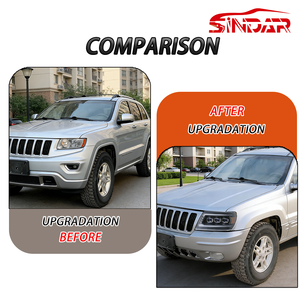 Ensemble de phares LED automatiques SINDAR, accessoires de phare modifiés pour <span class=keywords><strong>Jeep</strong></span> <span class=keywords><strong>Grand</strong></span> <span class=keywords><strong>Cherokee</strong></span> WJ WG 1999-2004 - Product Image 5
