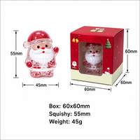 Coffret de Noël Premium de jouets anti-stress translucides à paillettes, avec figurines de Père Noël et Bonhomme de neige