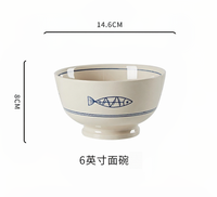 Vaisselle en porcelaine traditionnelle de style japonais, bols et soucoupes en céramique peints sous glaçure pour la maison - Écologiques et compatibles lave-vaisselle