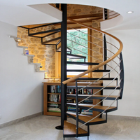 Escaliers en spirale extérieurs en acier inoxydable, design moderne et durable, livraison rapide, pour appartements et villas, usage résidentiel