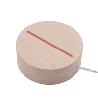 Lampe de table LED à 7 couleurs de forme ronde, base en bois, lumière de nuit RGB à intensité variable pour acrylique