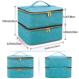 Organizador de Esmalte de Uñas, Bolsa de Transporte de Doble Capa para Cosméticos, para Niñas y Mujeres, Set de Cosméticos con Aceites Esenciales para Arte de Uñas - Product Image 4