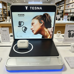Support d'affichage pour écouteurs Tesna Open Earbuds avec éclairage LED, design vertical en acrylique personnalisé pour bureau - Product Image 1