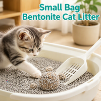 Petit sac de litière pour chat en bentonite 2,5 kg, pack d'essai, hautement absorbant, anti-odeurs, faible poussière, agglomérant