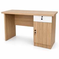 Bureau d'ordinateur moderne sur mesure avec tiroir et meuble pour unité centrale, en panneau de particules de 37 mm d'épaisseur, verrouillable, pour bureau et école