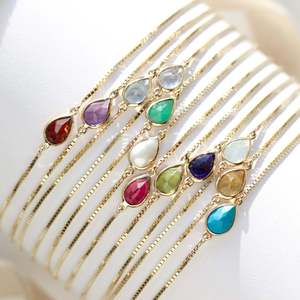 Lateefah Trendy Valentines Day Gift <span class=keywords><strong>2024</strong></span> Teardrop Acero inoxidable Custom Birthstone Bracelet - Product Image 4
