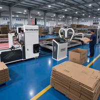 Máquina Automática para Pegar Cajas de Cartón Corrugado, Máquinas de Embalaje de Alta Velocidad, Plegadora y Encoladora de Cajas de Cartón Industrial