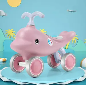 Nuovo bel disegno delfino per bambini auto scorrevole a quattro ruote bambino equilibrio auto 1-3 anni bambino giro su auto giocattolo OEM personalizzato