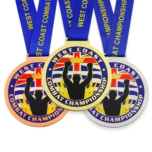 Medal Supplier Cheap Price No Minimum Custom photos Combat boxing medals for sale