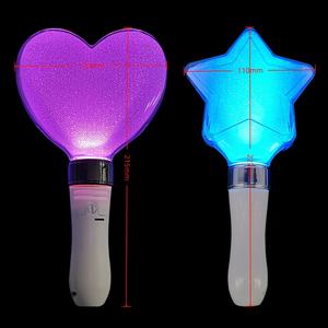 LED Pentagram Liefdesbruiloft Accessoires LED Hartstokjes Knipperende Lichtgevende RGB 15 Kleuren Aanmoedigingsstokjes Aanpassingsvorm - Product Image 3