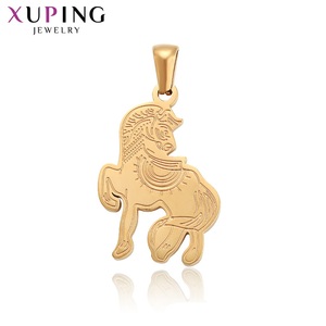 XUPING ジュエリー ファッション 馬 ステンレス製 中国の干支ペンダント メンズ 子供用ネックレス DIY - Product Image 1