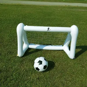 Red de portería de fútbol inflable para niños, 1 Bola de fútbol, juego de fútbol al aire libre