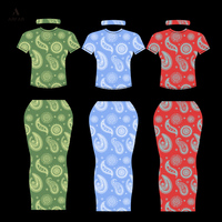 Impression personnalisée femme robes de luxe décontractées grande taille coloré moulante tricot côtes élastique à manches courtes jupe ensemble femmes