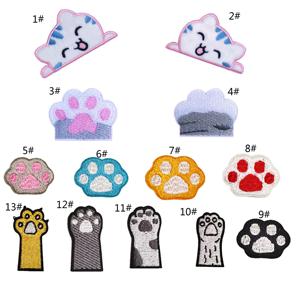 NEW ARRIVAL Custom Self Adhesive /iron on Kawaii Cat Paw Embroidered Patches for Clothing Bag Decoration - Product Image 1