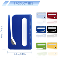 IDEA GIFT Ouvre-lettre manuel 3-en-1 en plastique personnalisable avec logo, coupe-enveloppe, loupe et règle, multicolore