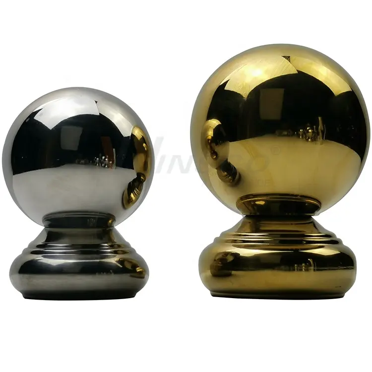 TP 201 304 Floor Accessories 80mm Dia Gold Mirror Railing Balls Sliver Stainless Steel Armrest Ball For 2Inch 50.8mm Round Tube